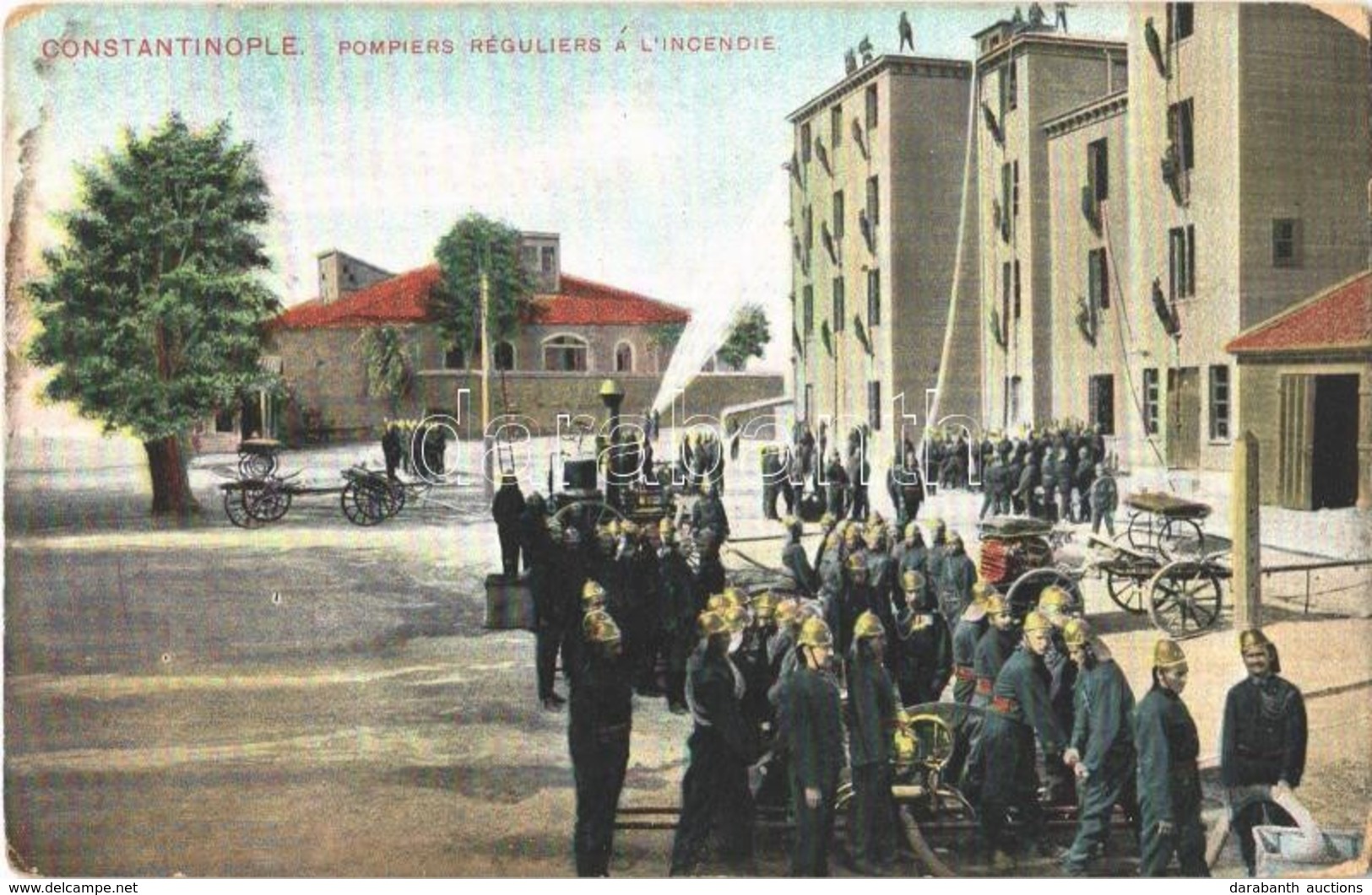 * T2/T3 Constantinople, Istanbul; Pompiers Réguliers A L'Incendie / Firefighters At The Fire Barracks (EK) - Otros & Sin Clasificación