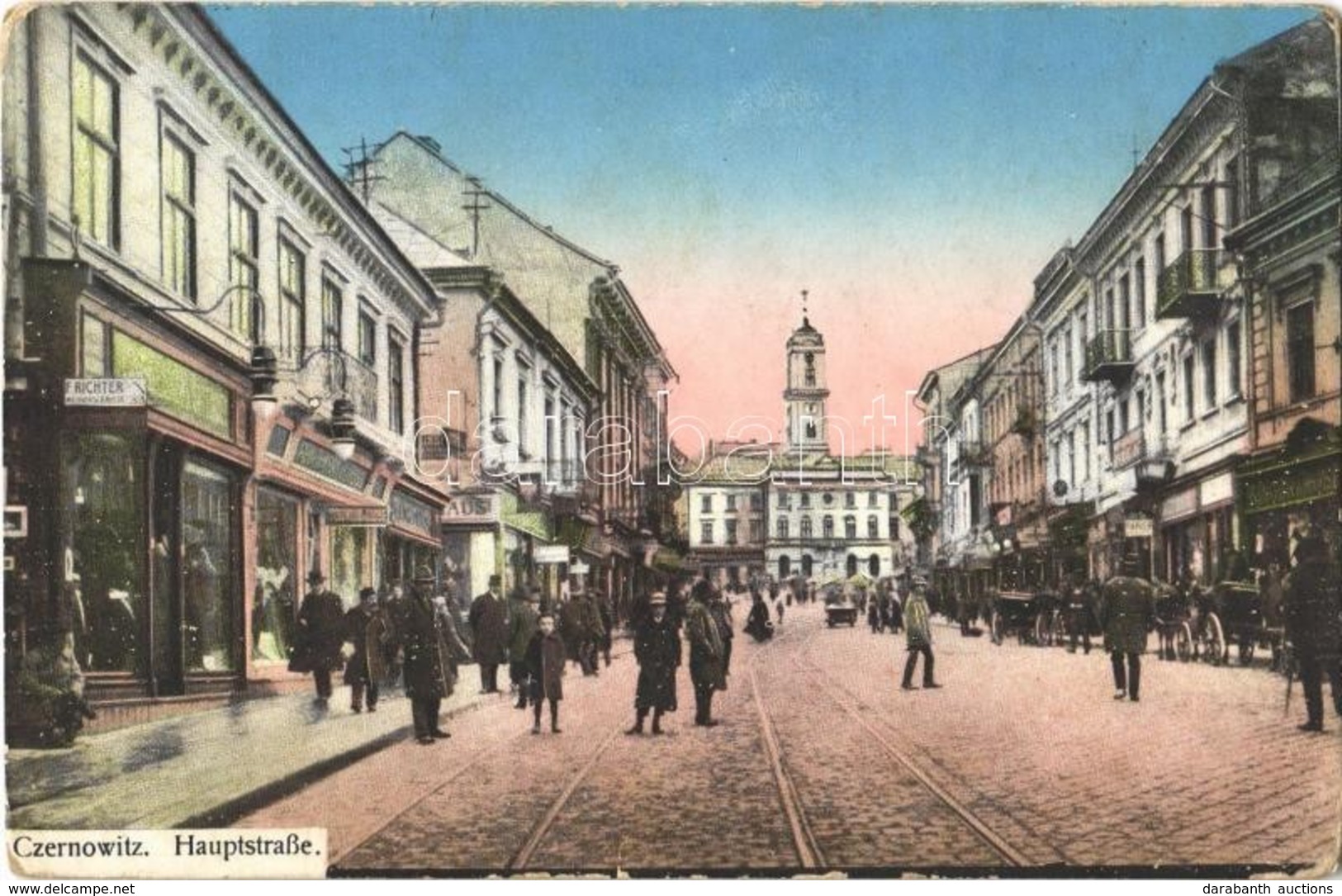 T2/T3 1915 Chernivtsi, Czernowitz, Cernauti, Csernyivci; Hauptstraße / Main Street, Shop Of Richter. Verlag V. Leon Köni - Otros & Sin Clasificación