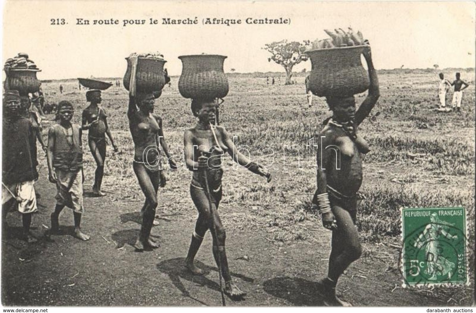 T2/T3 En Route Pour Le Marché (Afrique Centrale) / Central African Natives Folklore,  TCV Card (EK) - Sin Clasificación