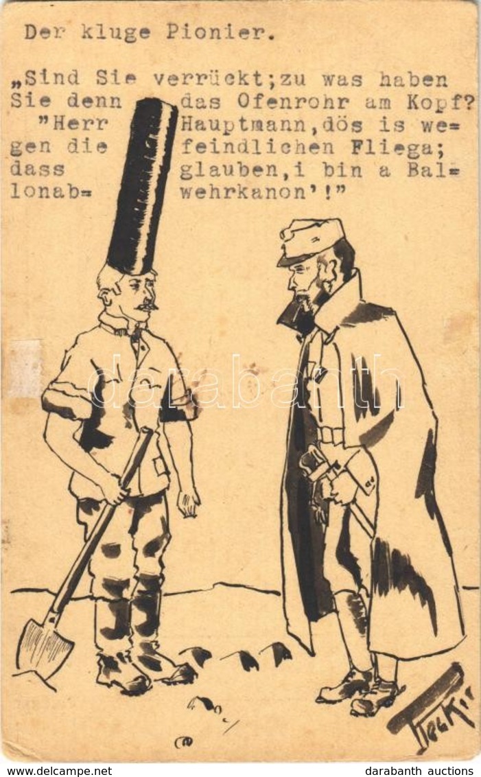 T2/T3 Der Kluge Pionier / WWI K.u.K. (Austro-Hungarian) Military Hand-drawn Art Postcard S: Beck + 'K.u.k. Maschinenschu - Sin Clasificación