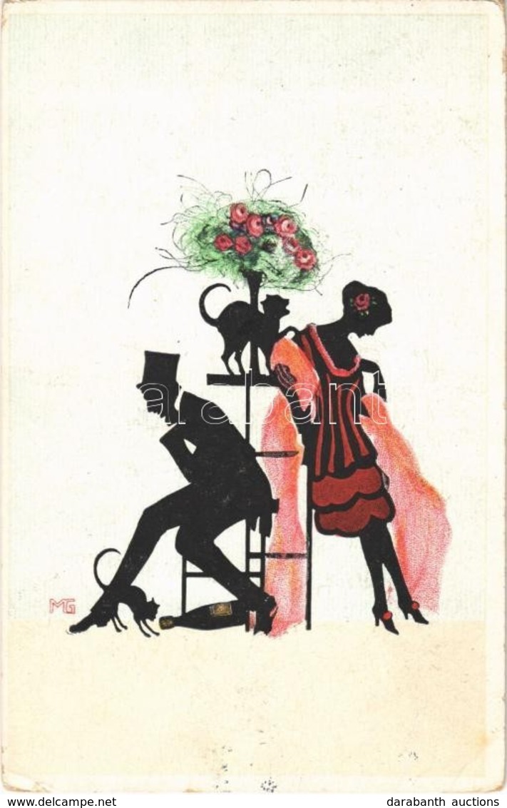 ** T2/T3 Couple, Silhouette Art Postcard S: Manni Grosze (EK) - Sin Clasificación