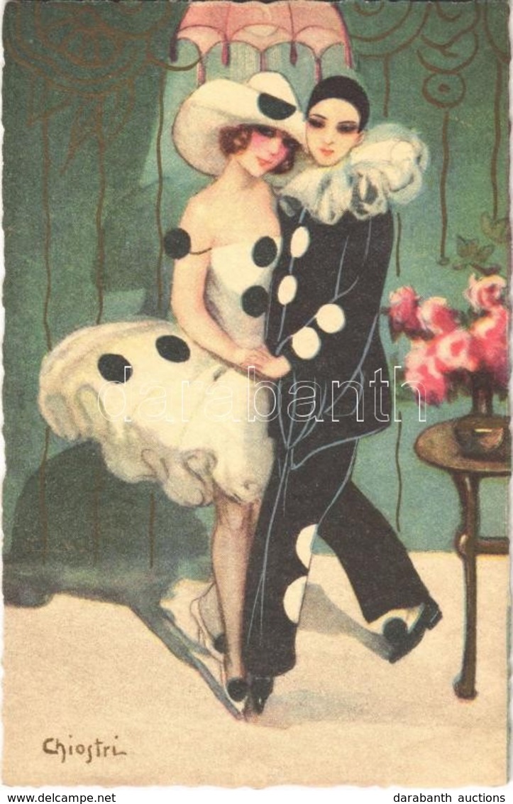 ** T1 Italian Art Postcard, Clown Couple. Ballerini & Fratini 197. S: Chiostri - Sin Clasificación