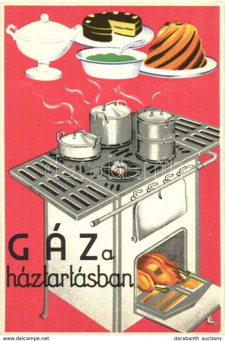 ** T2 Gáz A Háztartásban. Seidner Litográfia / Hungarian Gas Advertisment - Sin Clasificación