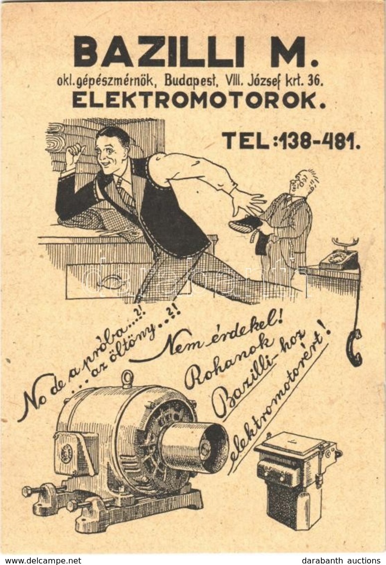 T2/T3 Bazilli Mihály Elektromotorok. Okl. Gépészmérnök Villamossági és Műszaki Kereskedelmi Vállalata. Budapest, József  - Sin Clasificación