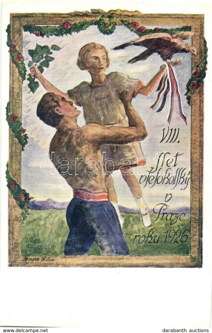 * T2/T3 1926 VIII. Slet Vsesokolsky V Praze / 8th Sokol Meeting In Prague. Advertisement Card, So. Stpl S: Krupce (EK) - Sin Clasificación
