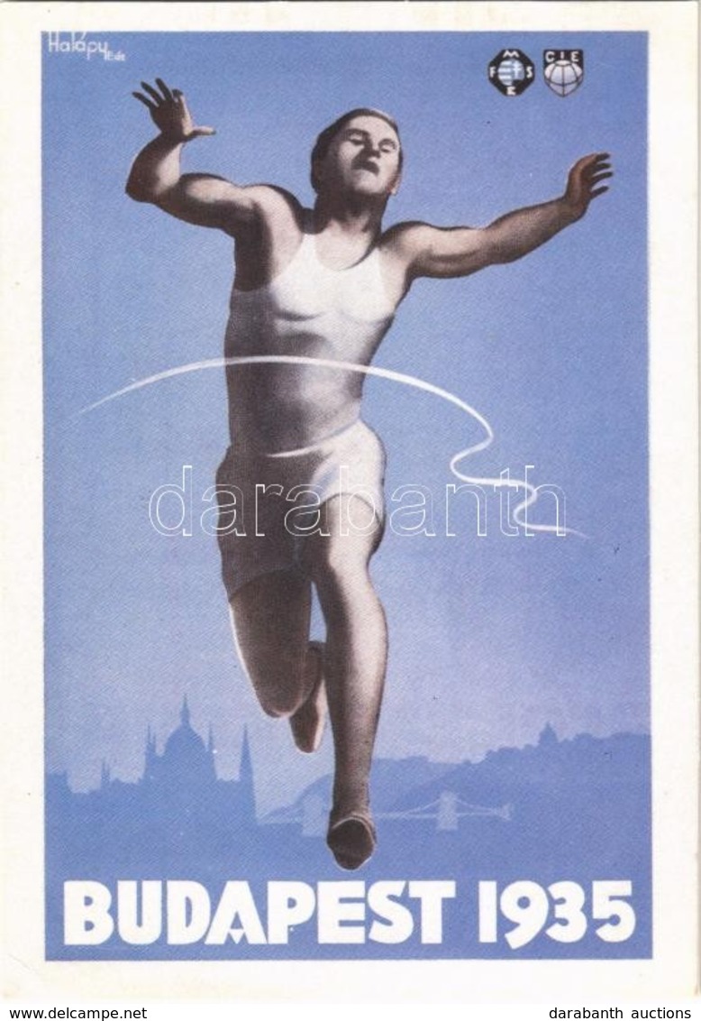 ** T1 1935 Budapesti Főiskolai Világbajnokságok Reklámlapja / Hungarian College Sports Championship S: Halápy Ede - Sin Clasificación