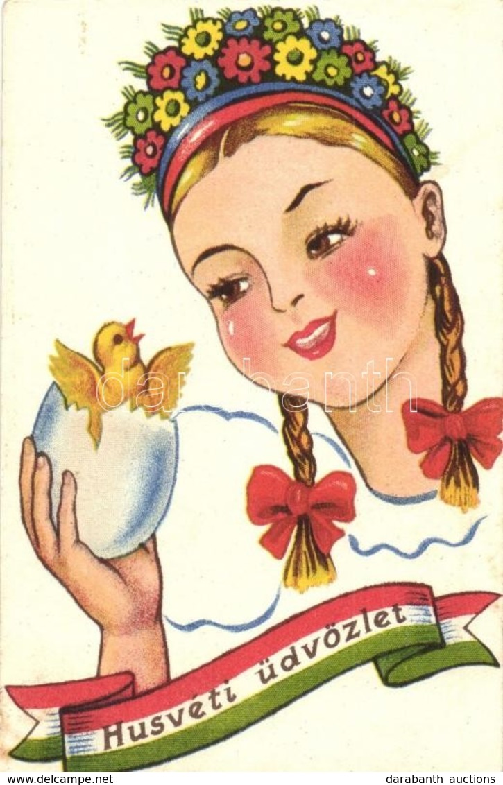 T2 Húsvéti üdvözlet / Easter Greeting Card, Hungarian Folklore - Sin Clasificación