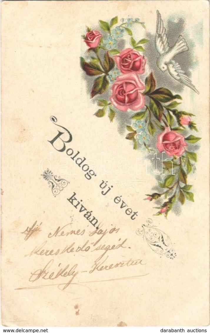 T2/T3 1899 Boldog Új évet Kván! / New Year Greeting Art Postcard, Litho (EK) - Sin Clasificación