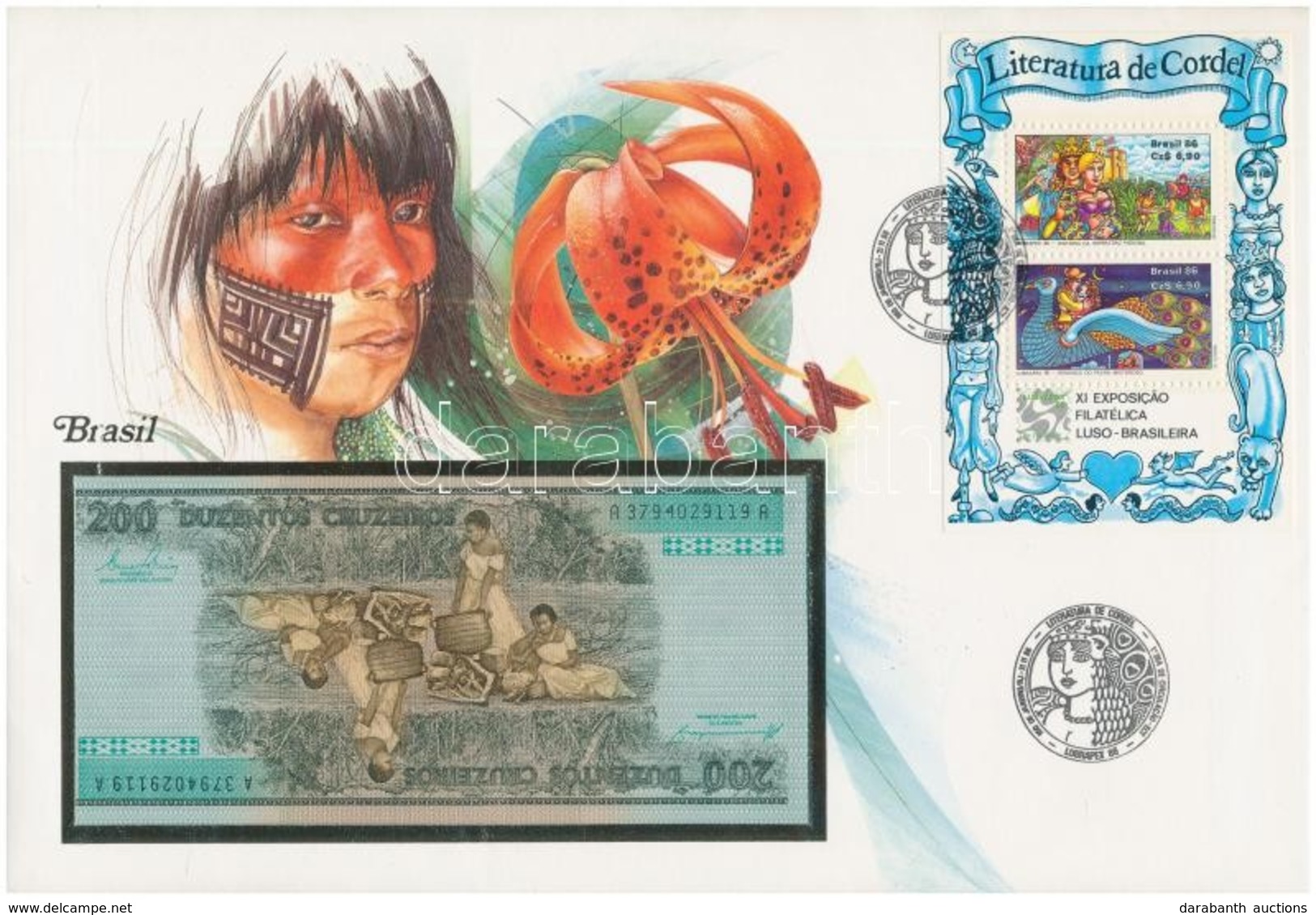 Brazília 1984. 200C Felbélyegzett Borítékban, Bélyegzéssel T:I 
Brasil 1984. 200 Cruzeiros In Envelope With Stamp And Ca - Sin Clasificación