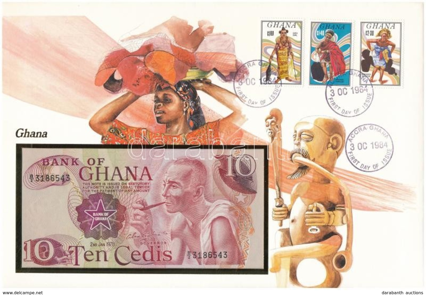 Ghána 1978. 10C Felbélyegzett Borítékban, Bélyegzéssel T:I 	
Ghana 1978. 10 Cedis In Envelope With Stamp And Cancellatio - Sin Clasificación