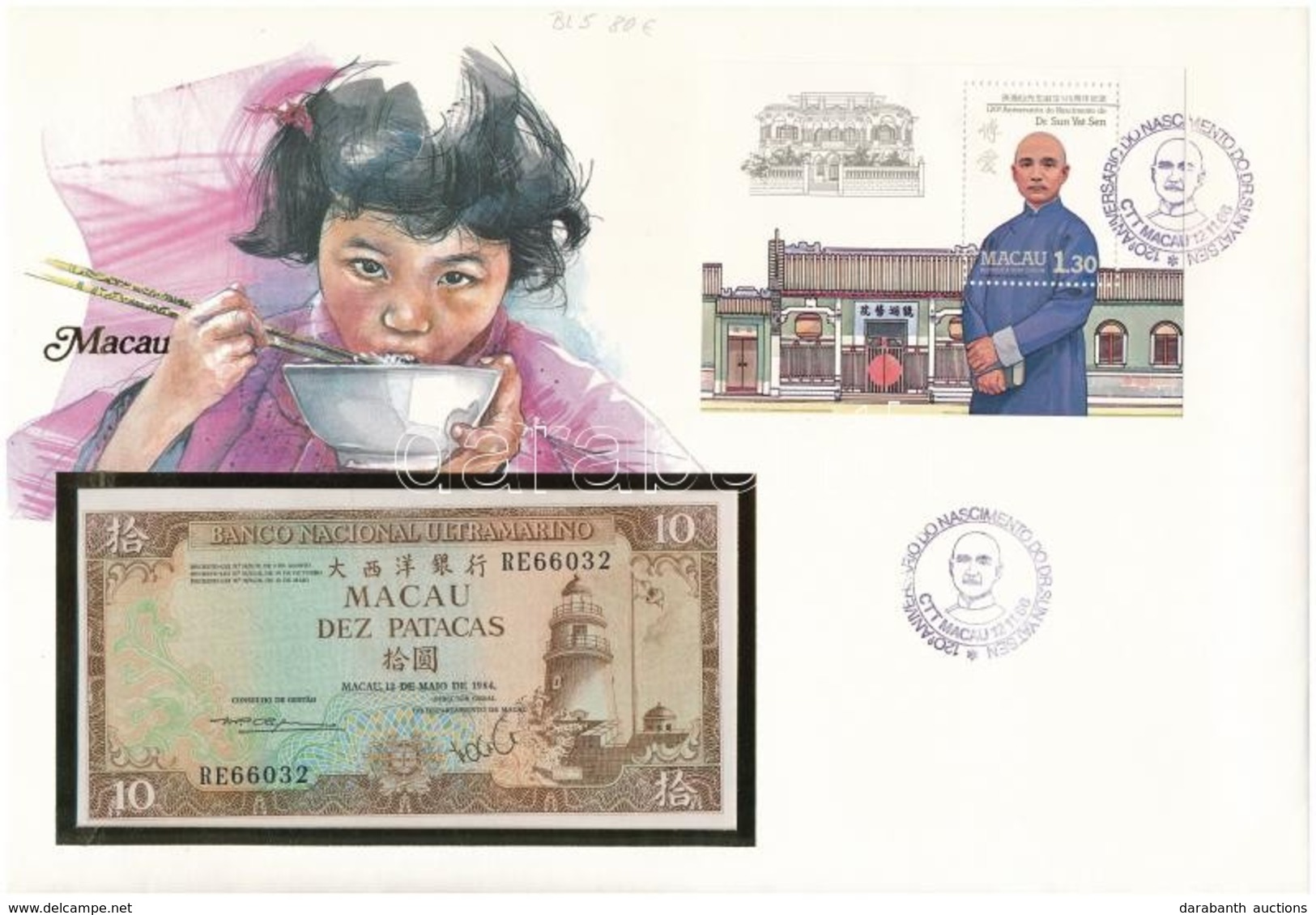 Makaó 1984. 10P Borítékban, Alkalmi Bélyeggel Bélyegzésekkel T:I 
Macau 1984. 10 Patacas In Envelope With Stamps C:UNC - Sin Clasificación
