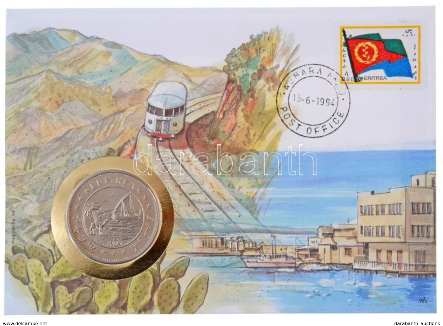 Eritrea 1993. 1$ 'Függetlenség Napja' Felbélyegzett Borítékban, Bélyegzéssel, Német Nyelvű Leírással T:I 
Eritrea 1993.  - Sin Clasificación