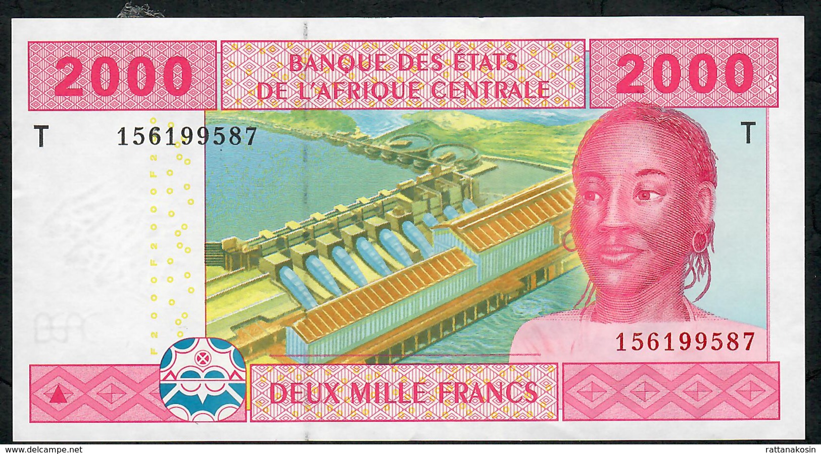 C.A.S.  LETTER T CONGO P108Ta 2000 FRANCS  2002 Signature 5  ( FIRST ) UNC. - Central African States