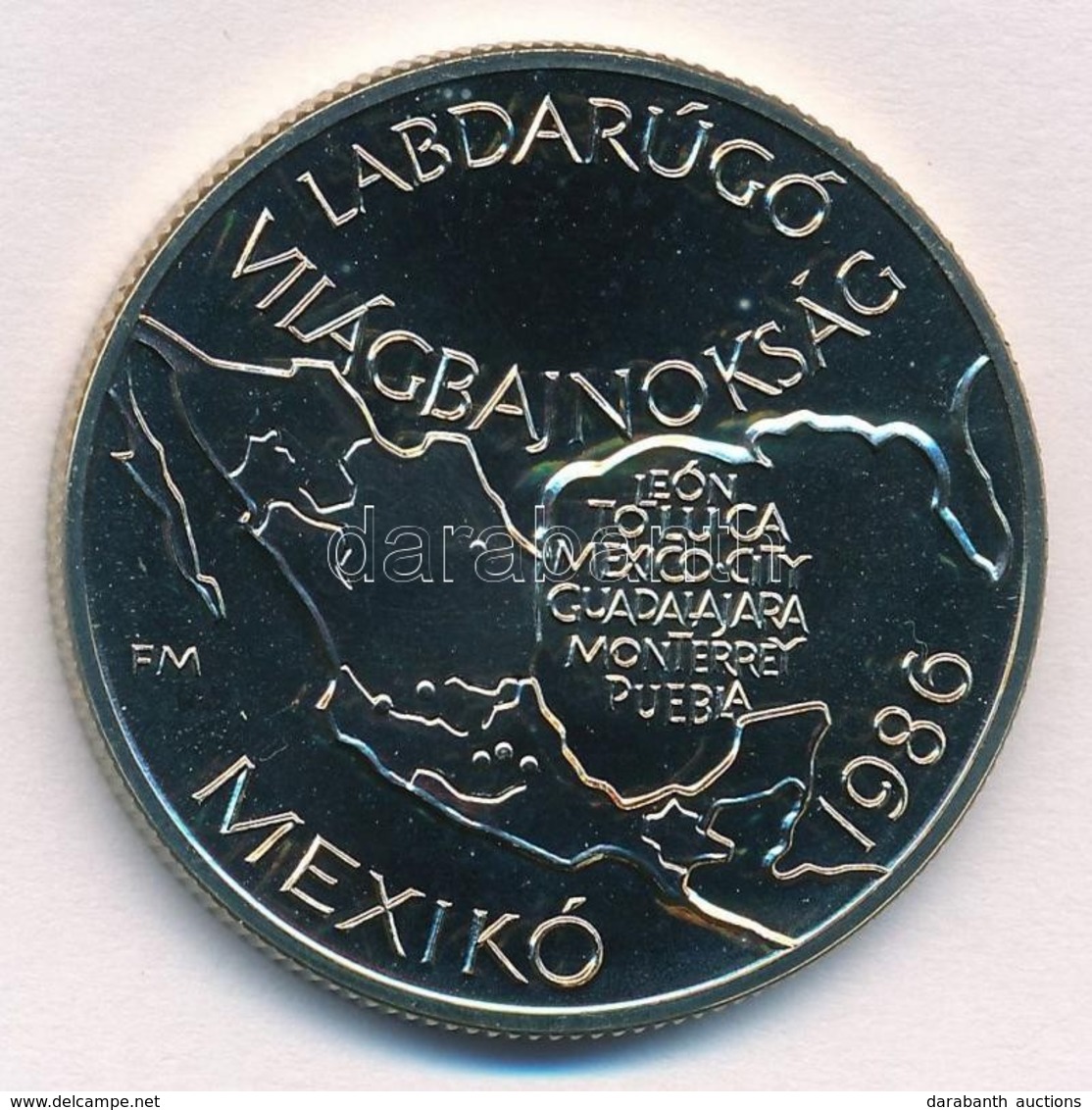 1985. 100Ft Alpakka 'Labdarúgó Világbajnokság 1986. - Mexikó Térkép' T:1- - Sin Clasificación