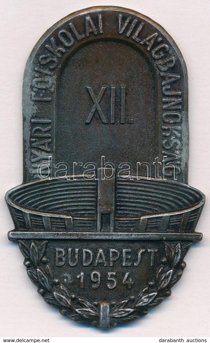 1954. 'XII. Nyári Főiskolai Világbajnokság Budapest' Bronzozott Fém Plakett (65x40mm) T:2 - Sin Clasificación