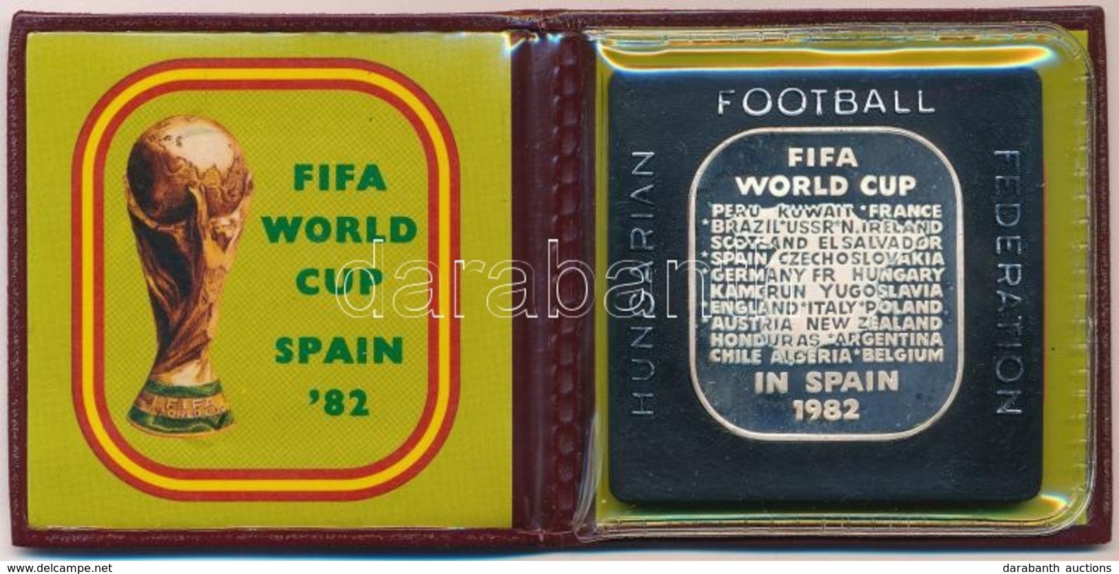 1982. 'FIFA-Football VB Spanyolország' Ag Emlékérem, Eredeti Tokban (35g/0.925/36x41mm) T:1 Eredetileg PP - Sin Clasificación