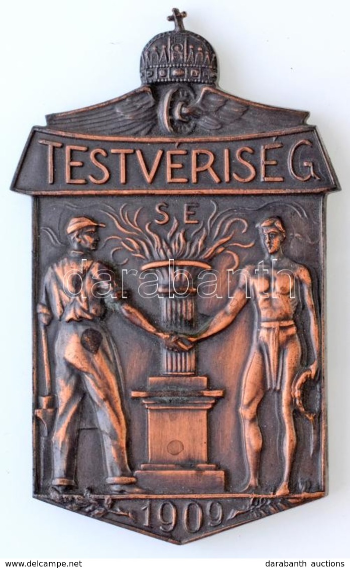 1939. 'Testvériség SE 1909' Br Sport Emlékplakett, Eredeti Tokban (84,5x52mm) T:1- - Sin Clasificación