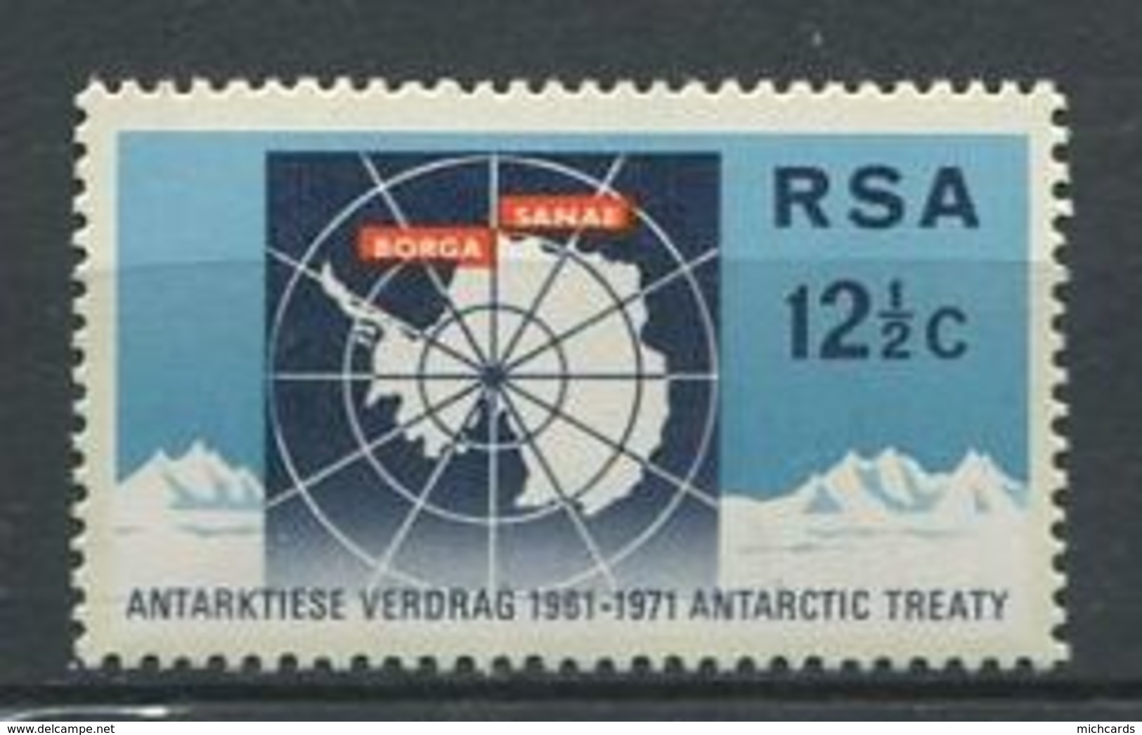 240 AFRIQUE DU SUD (RSA) 1971 - Yvert 329 - Antarctique Polaire Carte - Neuf ** (MNH) Sans Charniere - Neufs