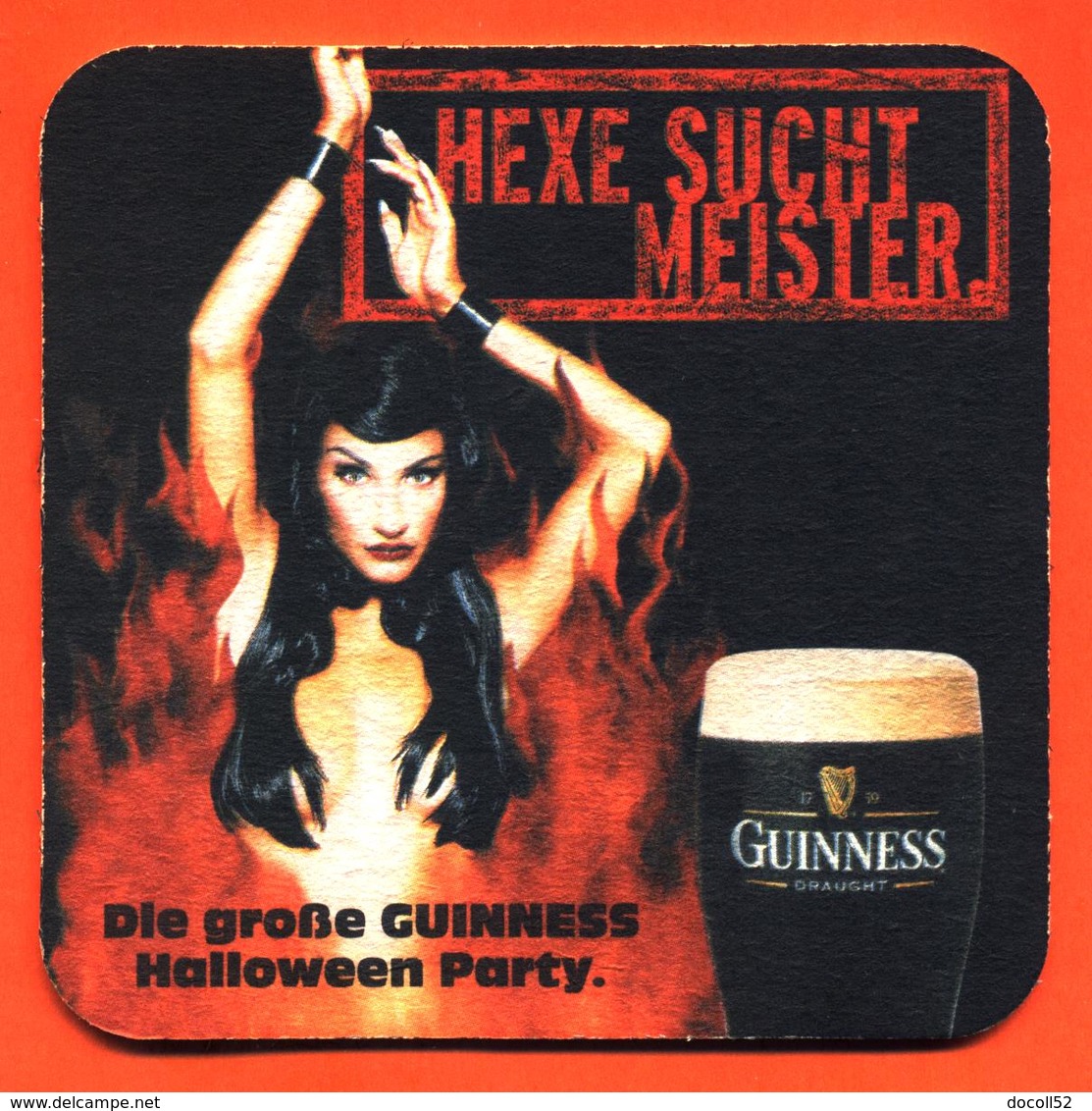 Sous Bock - Coaster Bière Guinness Halloween Party Bière Brasserie En Irlande - Femme Sorcière - Sotto-boccale