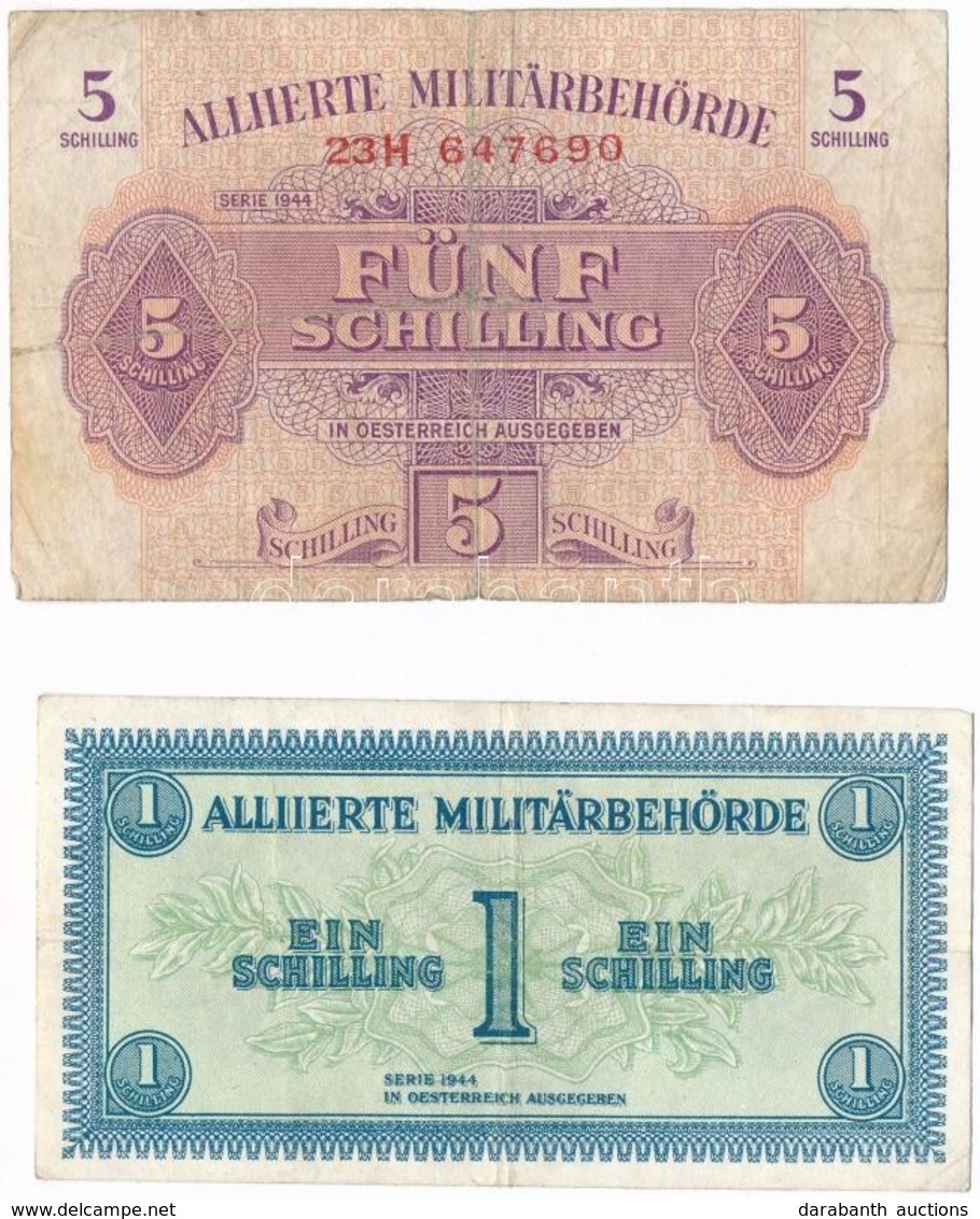 Ausztria / Szövetséges Megszállás 1944. 1Sch + 5Sch T:III,III- 
Austria / Allied Occupation 1944. 1 Schilling + 5 Schill - Sin Clasificación