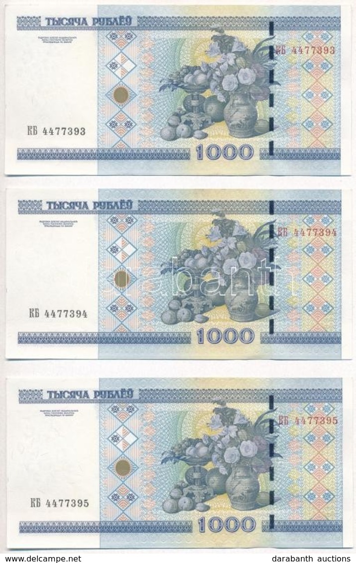 Fehéroroszország 2000. 1000R (7x) Sorszámkövetők T:I-,II 
Belarus 2000. 1000 Rublei (7x) Sequential Serials C:AU,XF - Sin Clasificación