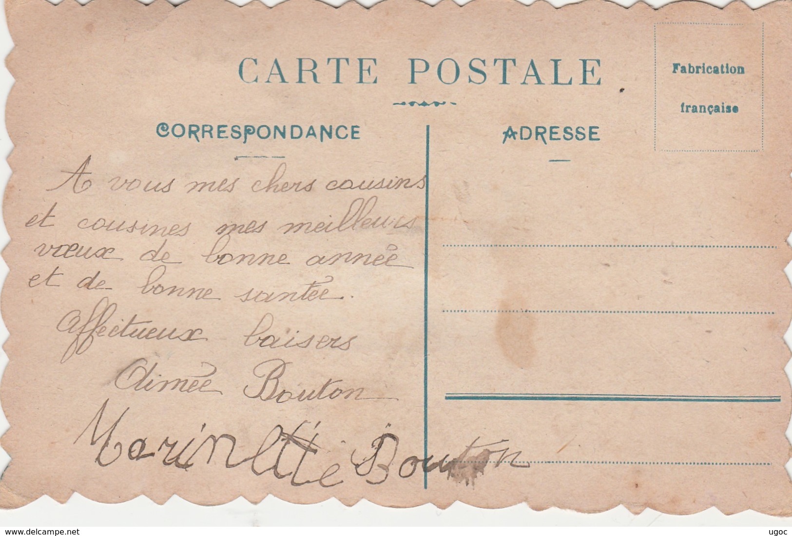 -  Calendrier  1919 Format Carte Postale, Bonne Année Avec Petit Ange - Small : 1901-20