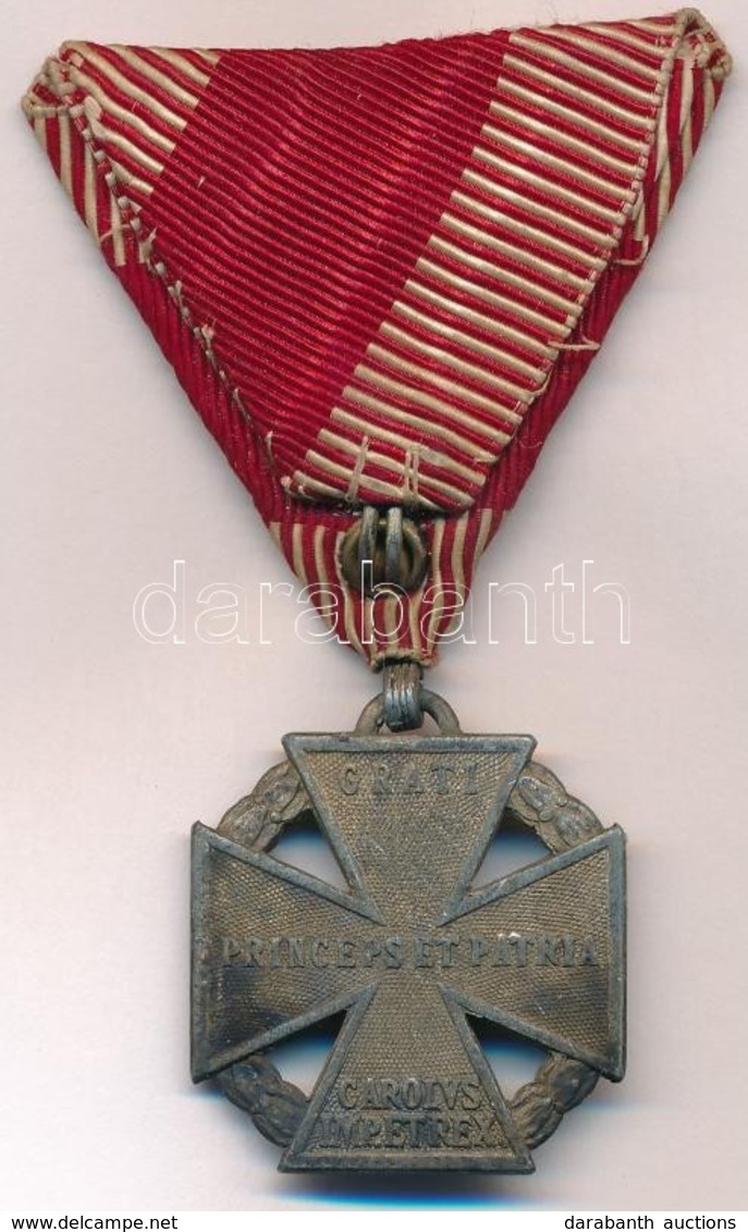 1916. 'Károly-csapatkereszt' Cink Kitüntetés Mellszalagon T:2 
Hungary 1916. 'Charles Troop Cross' Zn Decoration On Ribb - Sin Clasificación