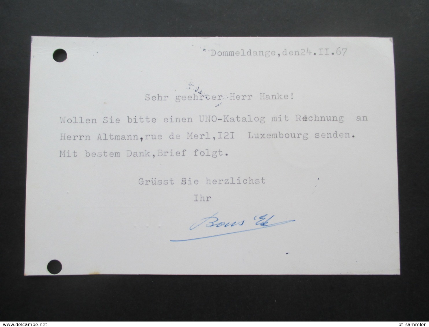 Luxemburg 1967 Großherzog Jean Michel Nr. 710 Als Viererblock Auf PK Dommeldanke Nach Hamburg - Storia Postale