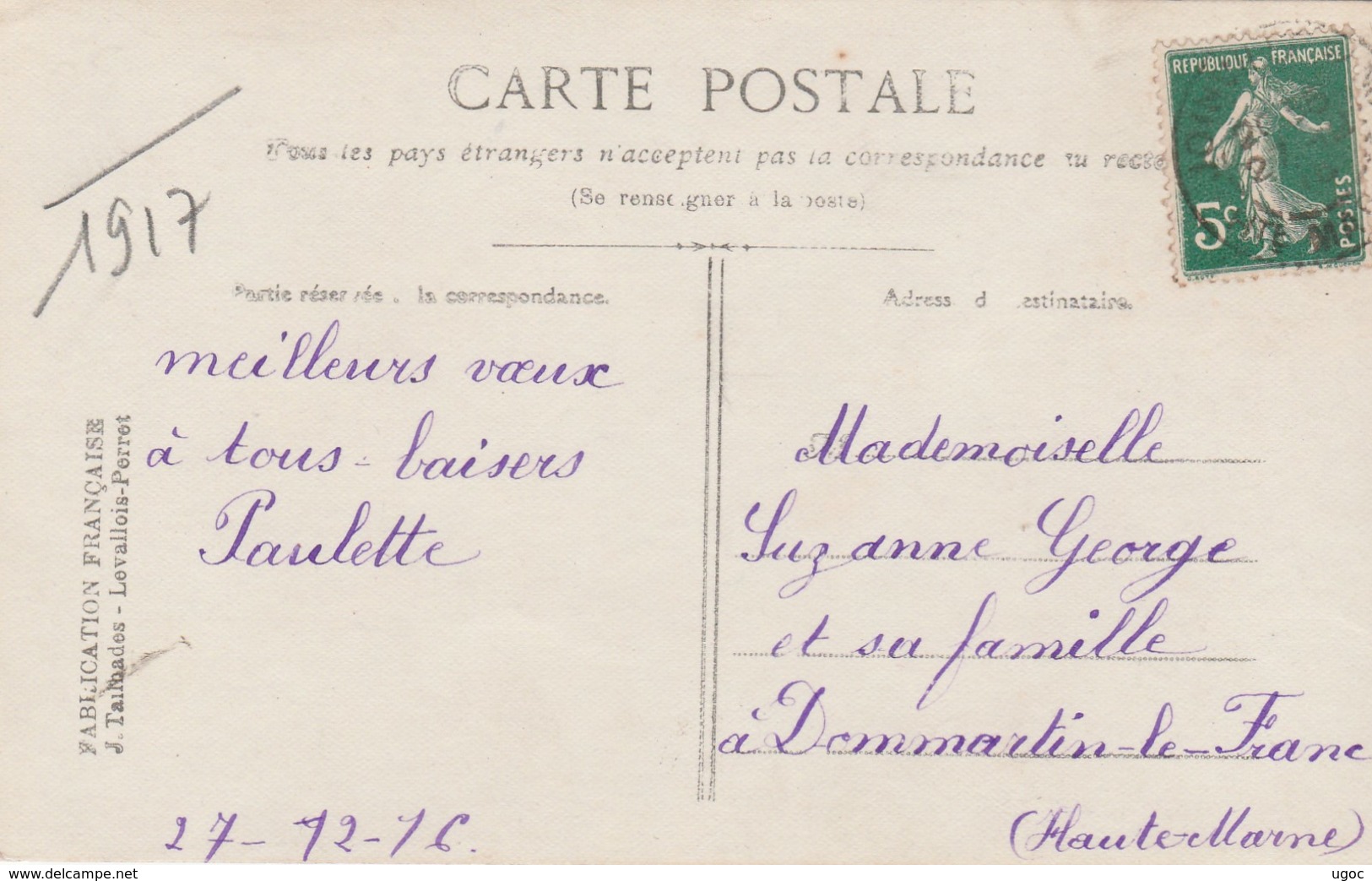 - Calendrier De 1917, La Victoire - Small : 1901-20