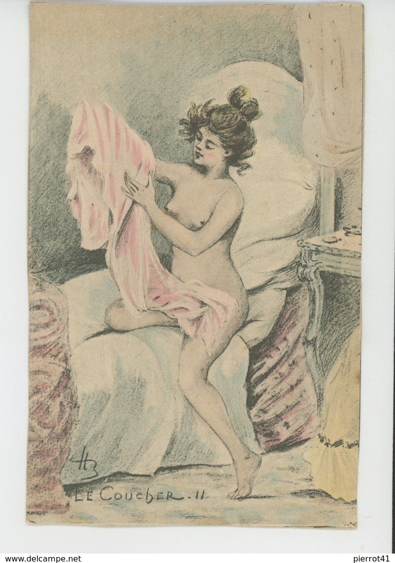 Illustrateur H. BOUTET - Jolie Carte Fantaisie Femme Nue "LE COUCHER " - Boutet