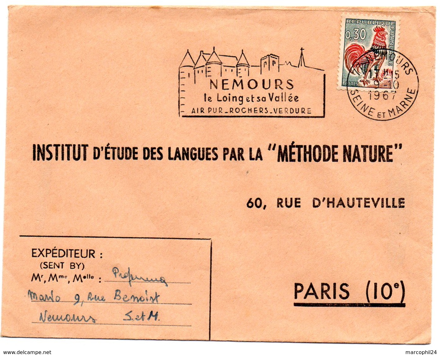 SEINE Et MARNE - Dépt N° 77 = NEMOURS 1967 =  FLAMME Codée = SECAP Illustrée 'Le LOING Et Sa Vallée' - Mechanical Postmarks (Advertisement)