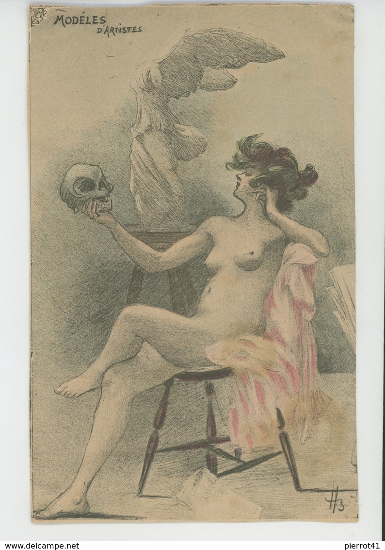 Illustrateur H. BOUTET - Jolie Carte Fantaisie Femme Nue "MODELES D'ARTISTES " - Boutet