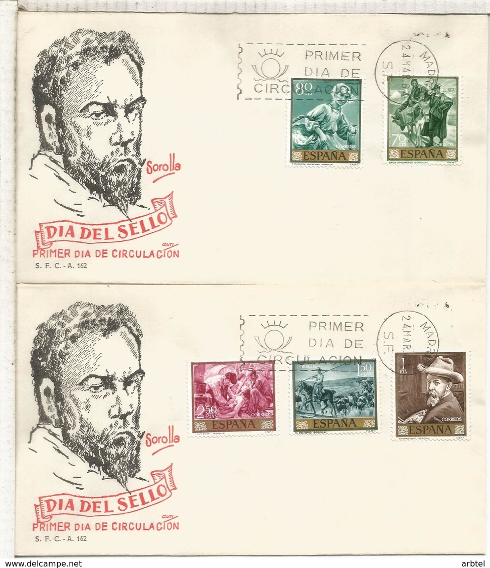 ESPAÑA SPD 2 FDC ARTE PINTURA SOROLLA ART - Otros & Sin Clasificación