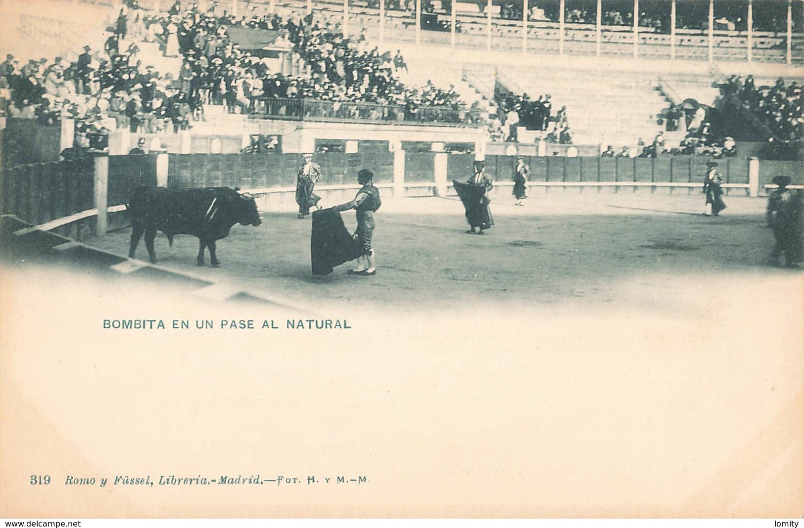 Corrida De Toros Tauromachie Bombita En Un Pase Al Natural Torero Taureau Cpa - Corridas