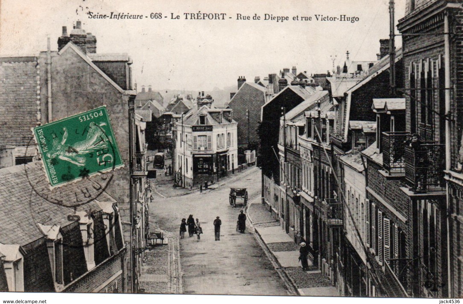 Dép. 76 - LE TREPORT - Circulé - Rue De DIEPPE, Rue VICTOR HUGO - Le Treport