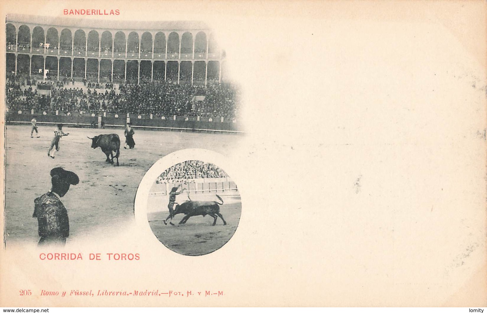 Corrida De Toros Tauromachie Banderillas Banderilles Torero Taureau Cpa - Corrida