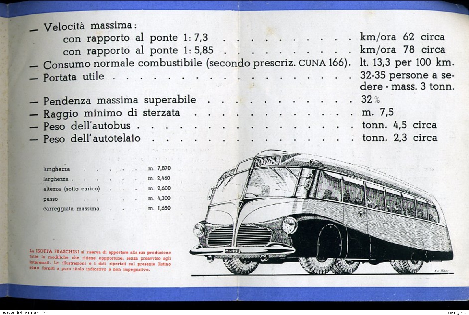 SP68 ISOTTA FRASCHINI , AUTOBUS D. 65 NAL 32-35 POSTI DEPLIANT - Pubblicitari