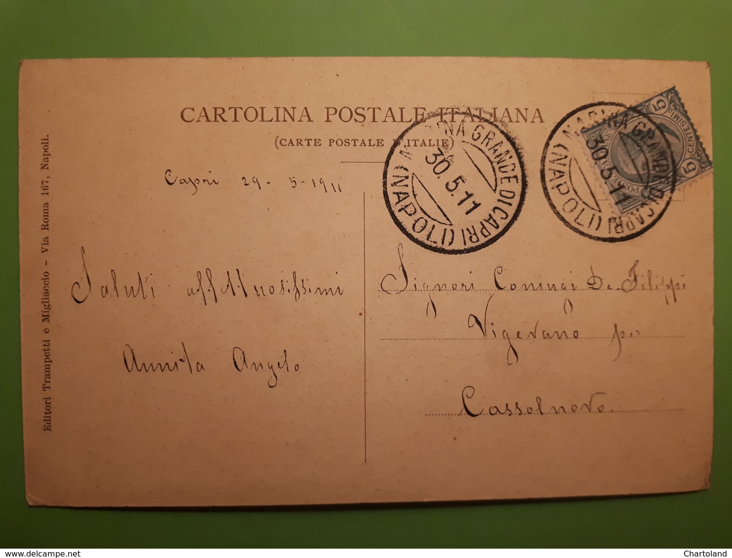 Cartolina - Capri - Marina Piccola - 1911 - Napoli