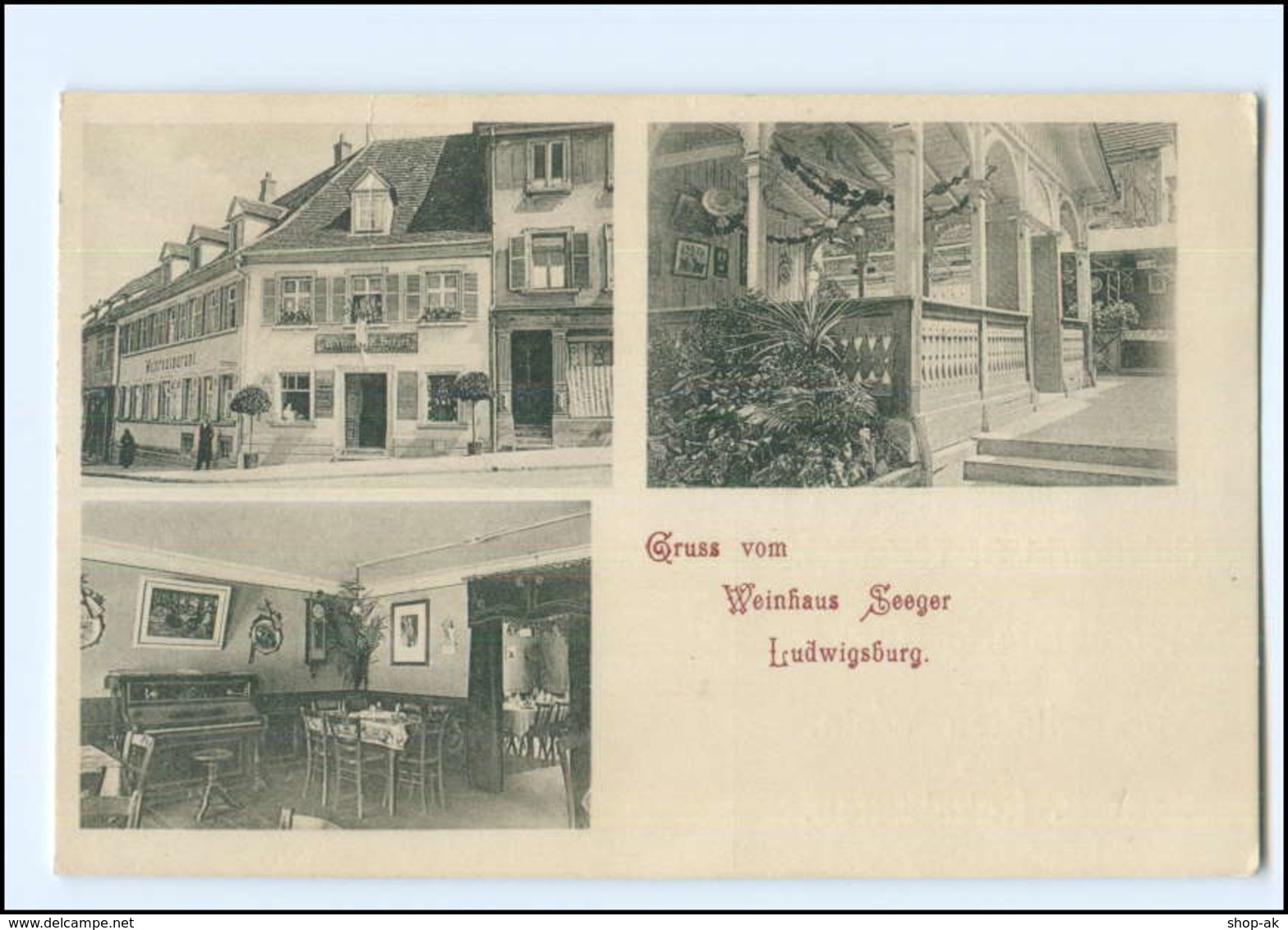 U9441/ Ludwigsburg Weinhaus Seeger AK Ca. 1910 - Sonstige & Ohne Zuordnung