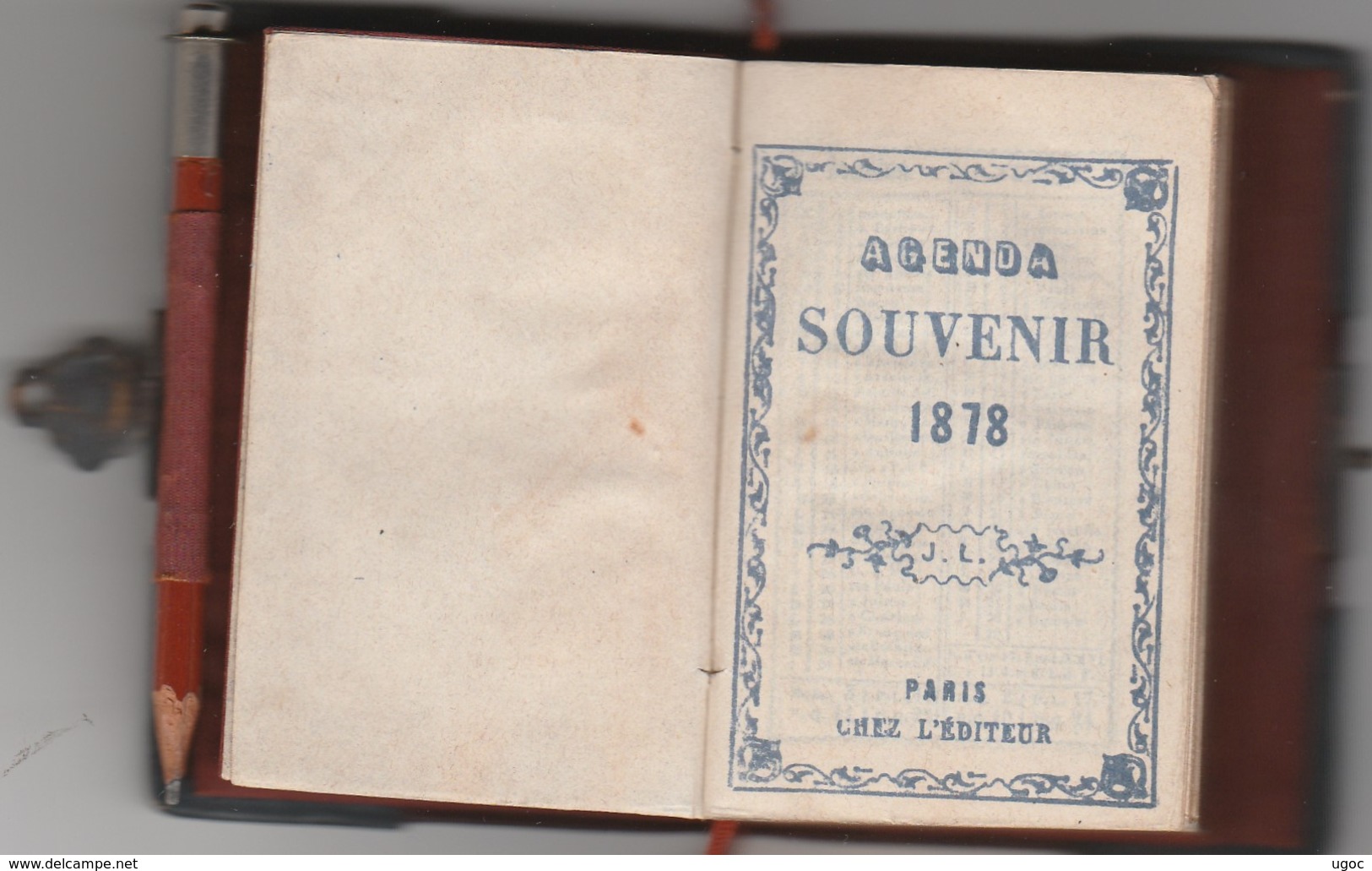 - Très Beau Calendrier - Agenda De 1878 Avec Bord De Page Doré, Environ 200 Pages, Très Rare - Small : ...-1900