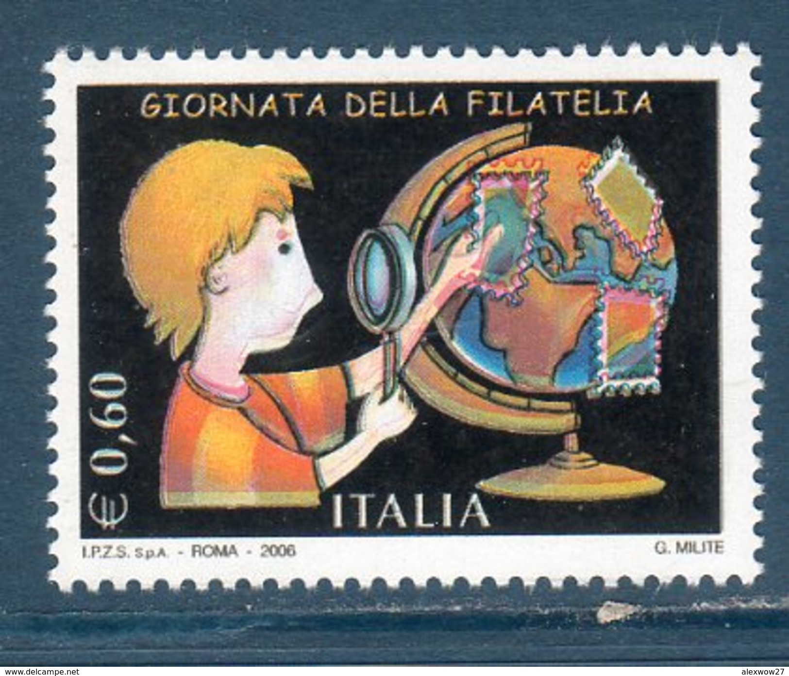 Italia 2006 " Giornata Della Filatelia " Varietà Colori Fuori Registro **MNH /VF - Plaatfouten En Curiosa