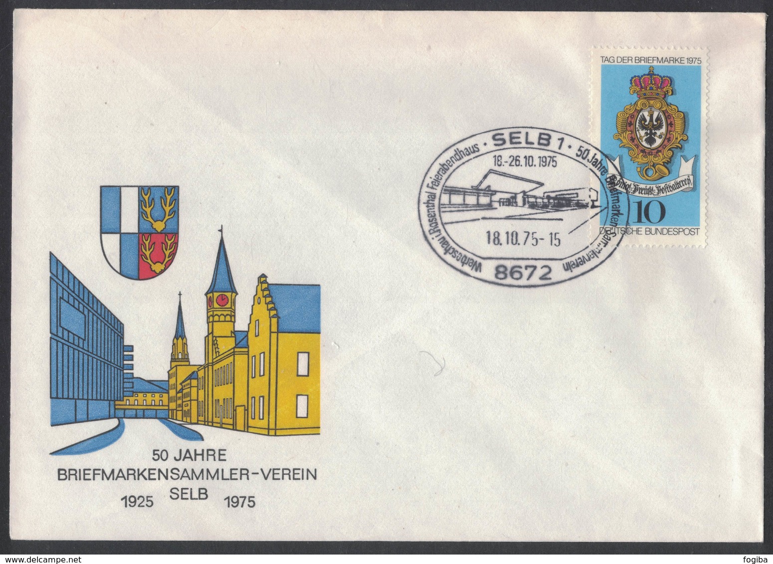 IB48     Germany 1975 SELB Wappen, Coat Of Arms, Armoiries On Envelope - Buste