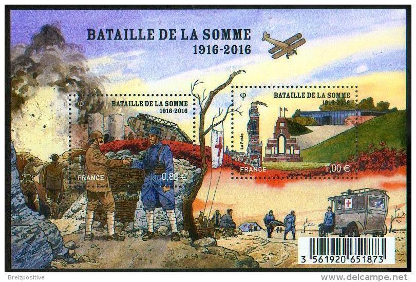 France 2016 - Bataille De La Somme, 1916, 1ere Guerre Mondiale / Battle Of The Somme, World War I - MNH - Prima Guerra Mondiale