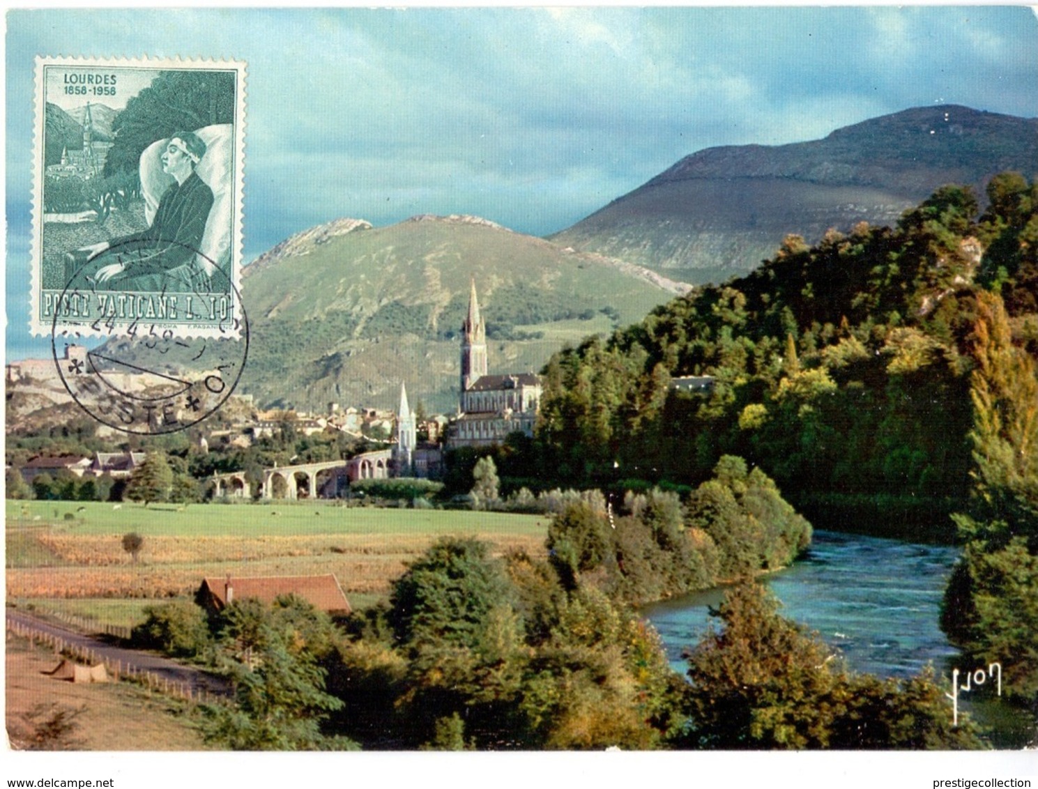 POSTE VATICANO LOURDES 1959 MAXIMUM  POST CARD  (GENN201397) - Cartoline Maximum