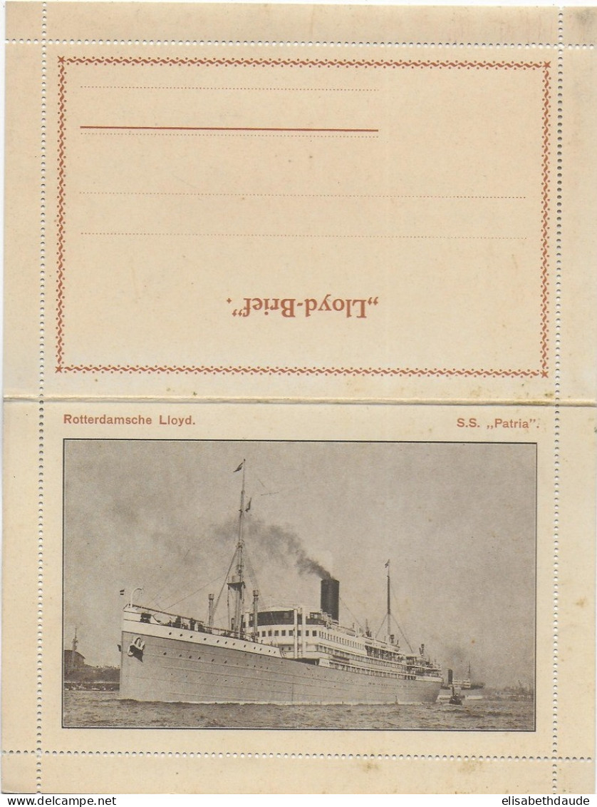 NEDERLAND - NON DATE - CARTE-LETTRE De La COMPAGNIE MARITIME ROTTERDAMSCHE LLOYD - PAQUEBOT SS "PATRIA" - Covers & Documents