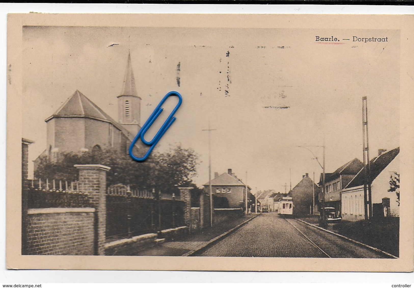 Postkaart Verzonden 1949 Baarle Dorpsstraat Met Tram (zeldzaam) - Gent
