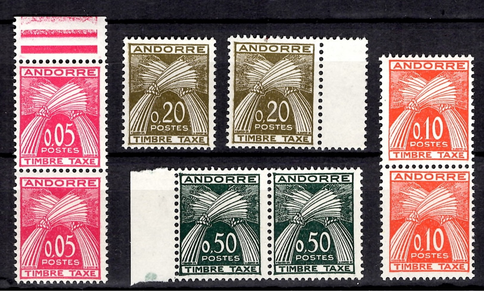 Andorre Timbres Taxe YT N° 42/45, Deux Séries Neufs ** MNH. TB. A Saisir! - Neufs