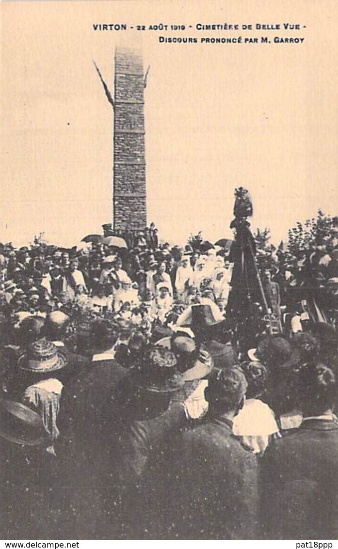 BELGIQUE ( MILITARIA Luxembourg ) VIRTON (22.08.1919 5ème Anniversaire Bataille 87° RI) Cimetière : Discours M. GARROY - Virton