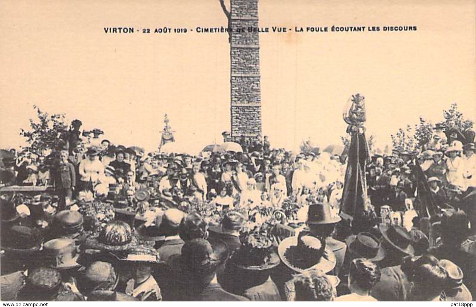 BELGIQUE ( MILITARIA Luxembourg ) VIRTON (22.08.1919 5ème Anniversaire Bataille 87° RI) Cimetière : La Foule (1/2) ... - Virton