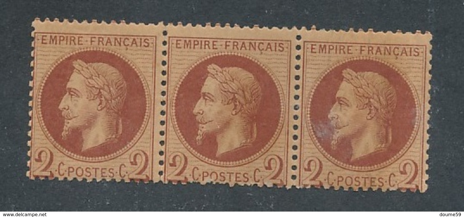 DI-234: FRANCE: Lot Avec "NAPOLEON" N°26**GNO Bande De 3  (2ème Choix) - 1863-1870 Napoleon III With Laurels